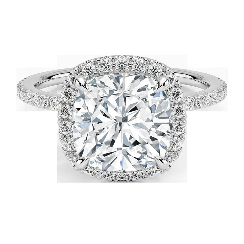 High-quality 925 Sterling Silver 5A square Zircon Ring Earrings Necklace Pendant Women's Jewelry Set