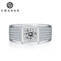 Best Selling Trendy Fashion Luxury Fine Jewelry 1ct 1.0ct 1 Carat 6.5mm Moissanite S925 Sterling Silver Rings for Wedding Men