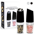 Hot Selling Black Kitchen Restaurant Bbq Salt and Pepper Shakers Mill Automatic Gravity Electric Salt and Pepper Grinder Set