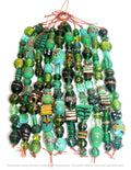 Glass Beads Strands Lamp Work Beads Multi color mixed Shape Beads for jewelry making & decoration DIY Crafts Green Combination