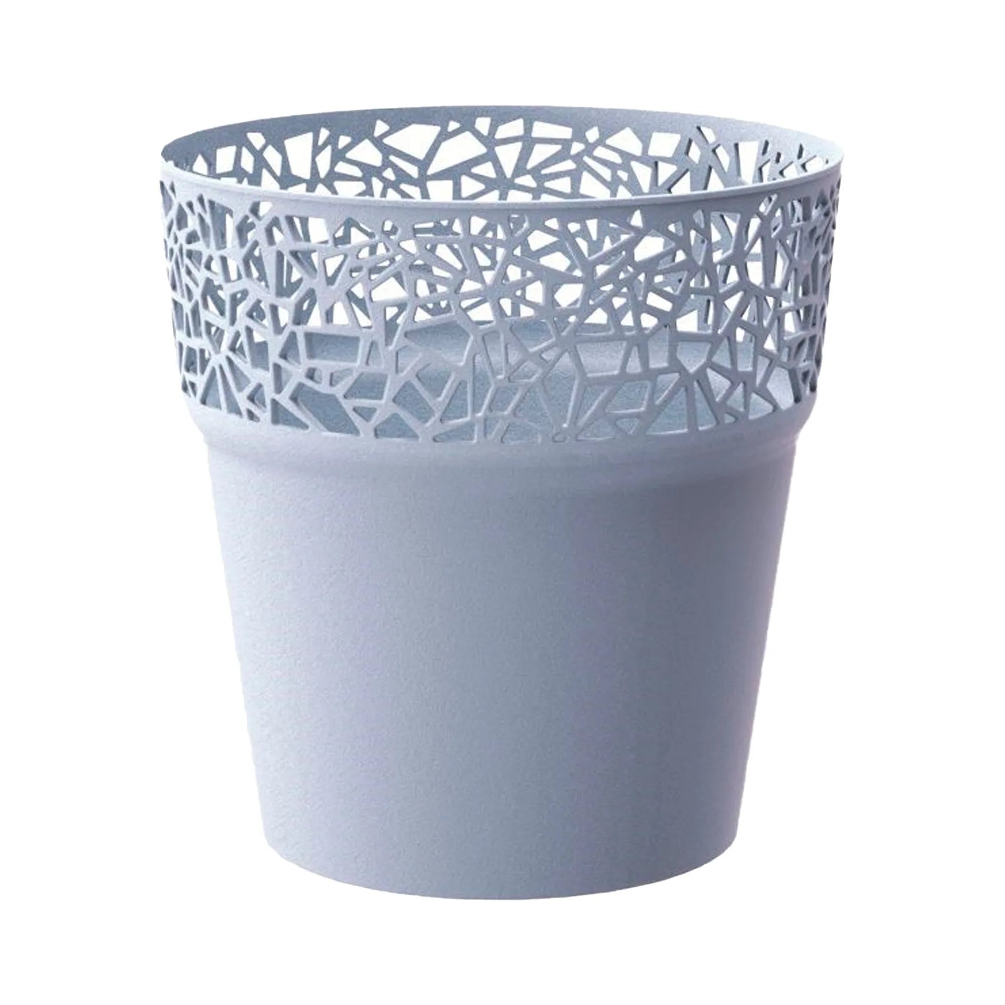 Tree plastic flower pot in ice grey color 12 (length) x 12 (width) x 12.2 (height) cm