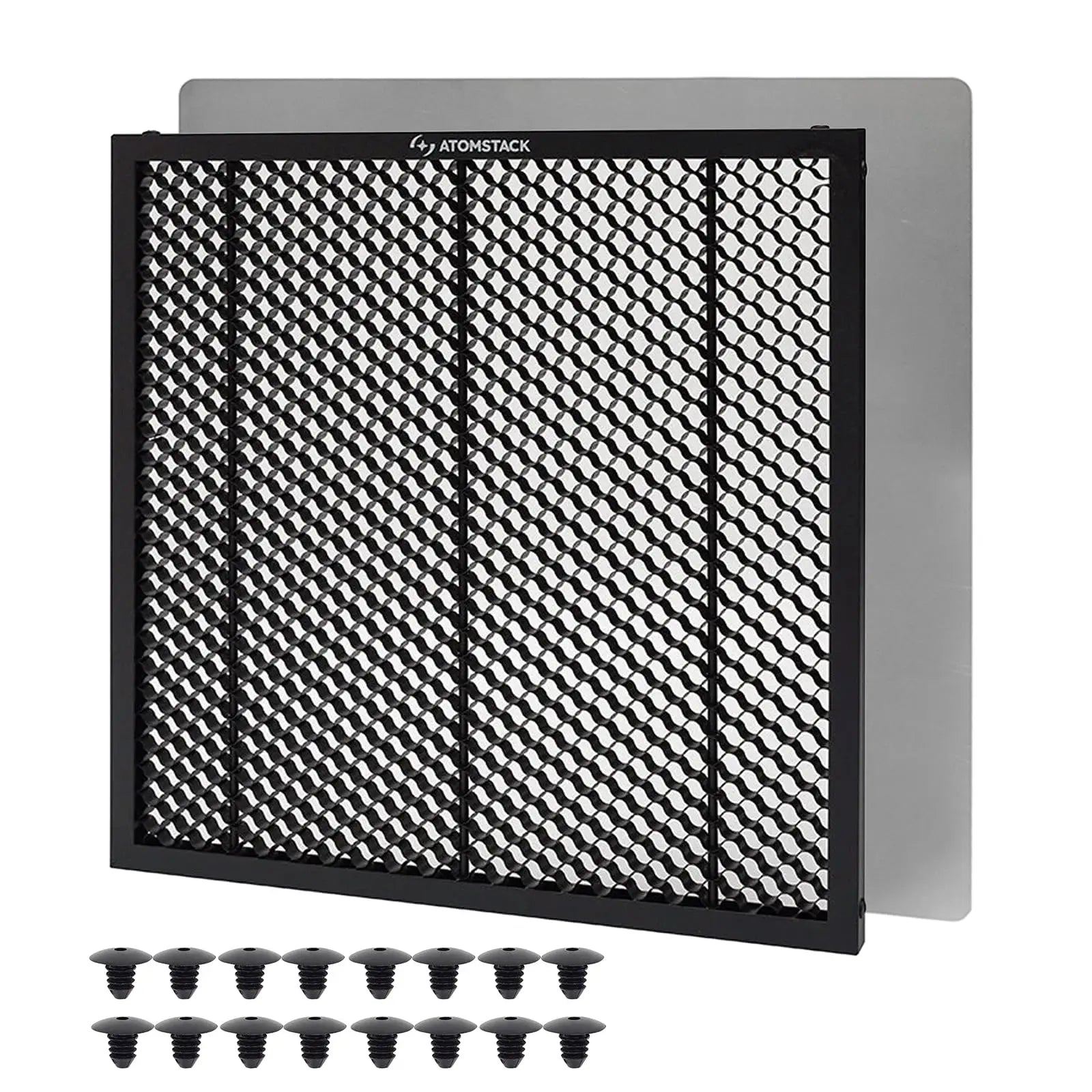 ATOMSTACK F4N 15.7x15.7 Inch Honeycomb Laser Engraver Bed with Metal Tray 6 Platens & 4 Pads Compatible Laser Working Table