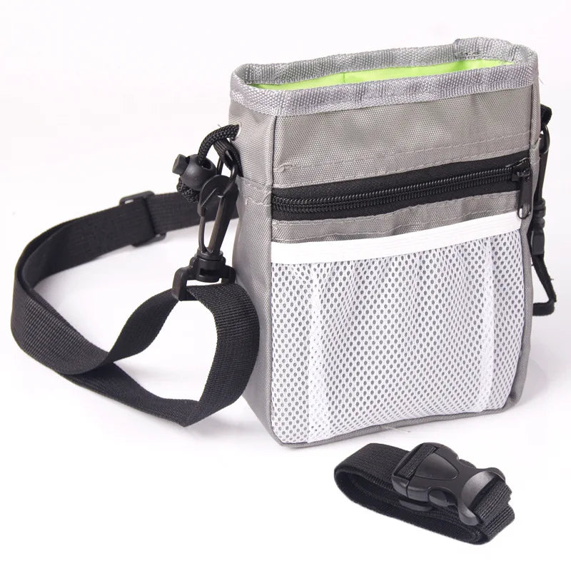 Dog Treat Training Training Food Snack Pouch Walking Bag with Removable Liner Adjustable Waist Shoulder Strap