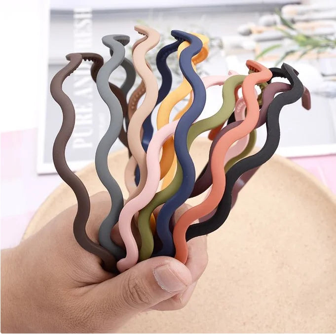 Artstar 4072 8mm Plastic Girls Plastic  Wavy Headband Alice Hairbands Hair Band Logo for Women