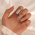 Wholesale Jewelry Trendy Geometric Diamond-studded Opening Niche Design Temperament Exquisite Beauty Nail Rings for Women