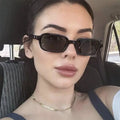 2025 Vintage Women Black Rectangle Sunglasses UV400 Small Frame Punk Square Sunglasses Women