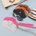 Durable Soft PU Leather Glasses Storage Bag Trendy Solid Sunglasses Carrier Portable Outdoor Eyewear Pouch with Hanging Ropes