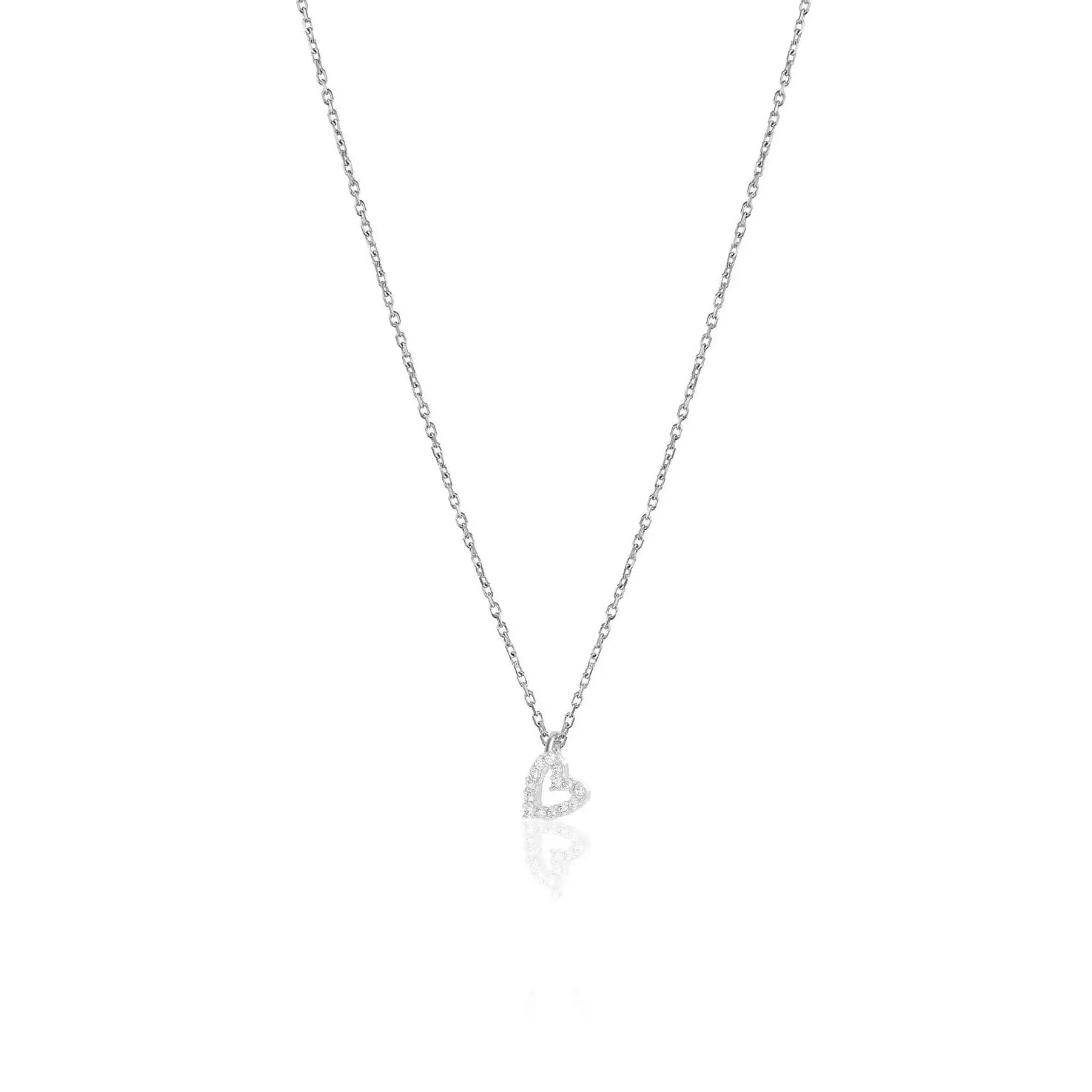 Azuris 925 Sterling Silver Mini Heart Necklace