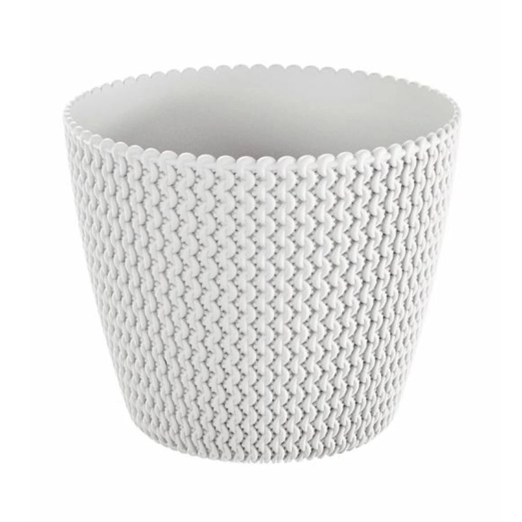Prosperplast Splofy 5L round plastic flower pot in white 21.8 x 18.4 cm