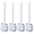 4x Toilet Brushes and Holders Toilet Brush and Holder Silicone and Thermoplastic Rubber White