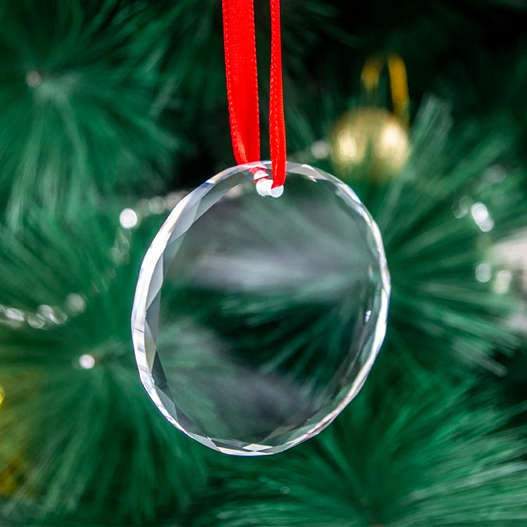 Wholesale K9 Blank Christmas Glass Ornaments Custom Round Shape Personalized Name Engraving for Holiday Decorations