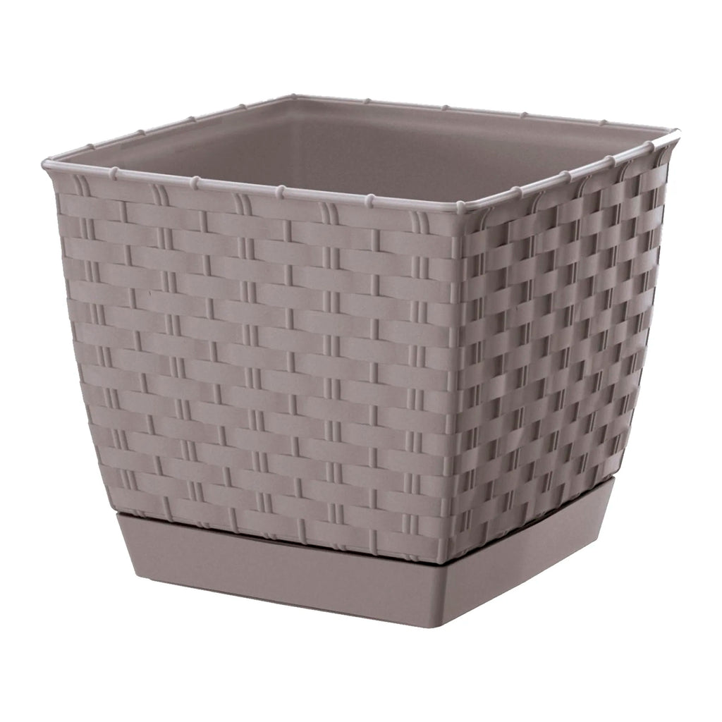 RATOLLA SQUARE pot 3.8L. dimensions (mm) 190x190x159 Mocca color