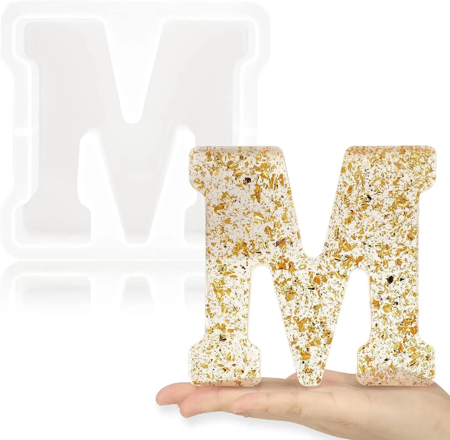 Factory OEM M Capital Letter Epoxy Resin Silicone Letter Mold Suitable for Making Letters Word logo Art Making Cakes Home Decor
