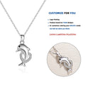 D214 Korean Elegant 925 Sterling Silver Zircon Ocean Animal Dolphin Heart Pendant Necklace Fashion Luxury Designer Fine Jewelry