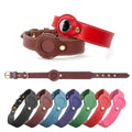 Pink Green Customizable Premium  Cat Collar Leather GPS Dog Airtag Collar Tracking Device for Dogs