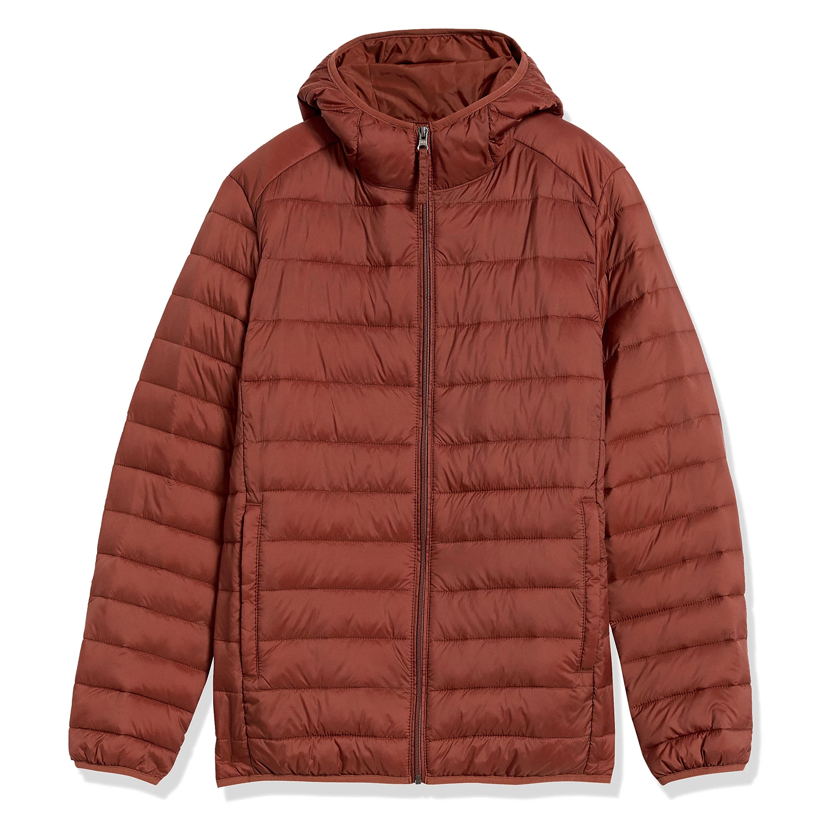Men's Lightweight Puffer Jacket Full Zip Warm Winter Coat with Hood Windproof and Breathable Outerwear Plus Size