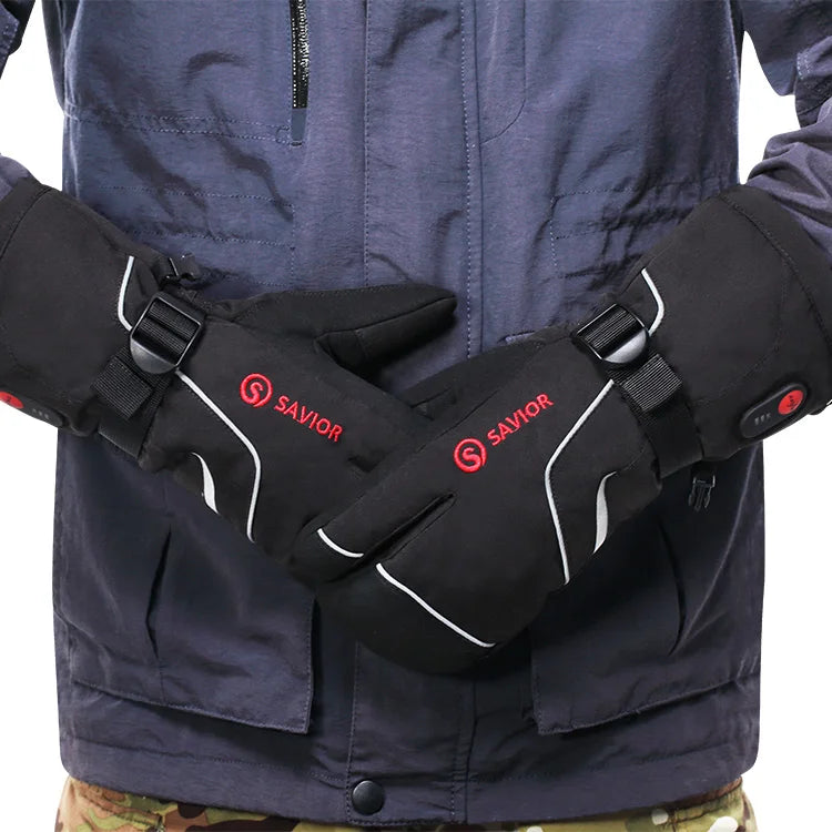 China Best Selling Winter Unisex Electric Rechargeable Waterproof Windproof Split Finger Heated Gloves for Downhill Skiing CE