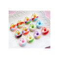 Collision color multi-color cute expression resin donut food play Flatback Cabochon DIY Accessories Beads Craft