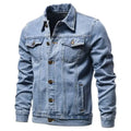 Men's Stylish Denim Winter Jacket with Cozy Thick Fleece Lining and Fur Collar for Casual Warm Outerwear