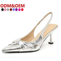 Custom Women Shoes Fashion Sandals Closed Toe Women High Heel Luxury Shoes Ladies Sandals Pointed Toe French Style Wedding Shoes
