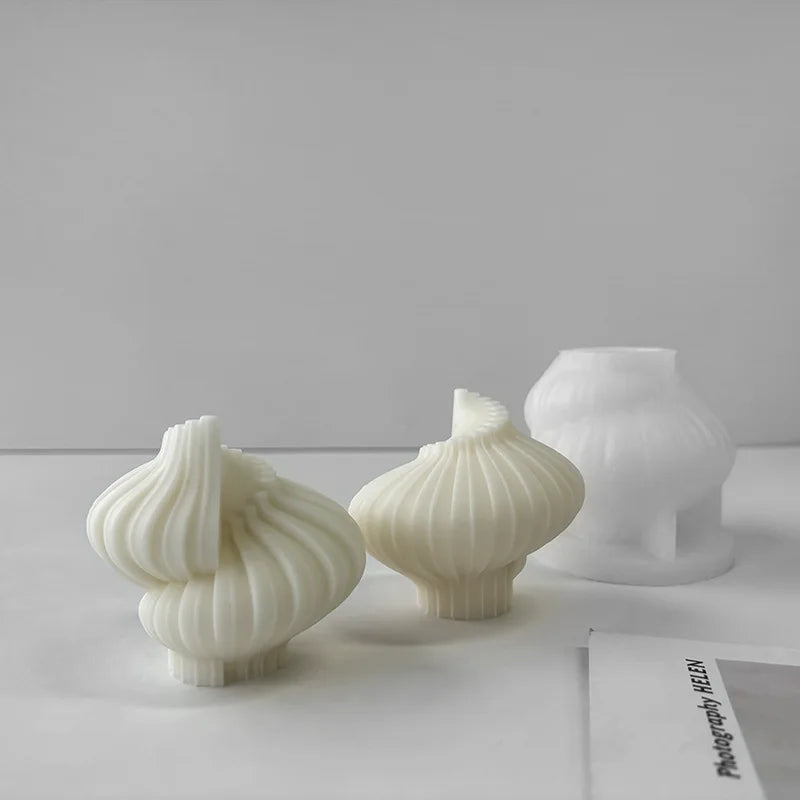 DIY Popular Geometric Conch Shaped Aroma Candle Silicone Mold  Geometric Rotating Shell Resin Plaster Making