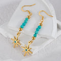 Fenyi Wholesale Jewelry Vintage Elegant Fashion Gold Plated Stainless Steel Beaded Star Large Earrings for Women Necklace Set