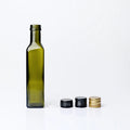 Wholesale Food Grade 250ml 500ml 750ml Square Olive Oil Bottle Dark Green Olive Oil Glass Bottle