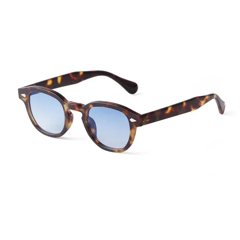 2025 Custom Logo Fashion Retro Colorful Rivets Round Vintage Sun Glasses UV400 Small Frame Punk Sunglasses for Men Women