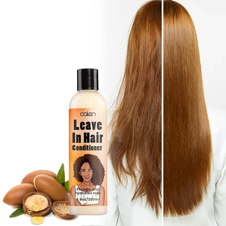 Oalen Argan Oil 250Ml OEM Hair Care Products Natural Smooth Moisturizing Curl Milk Leave in Conditioner