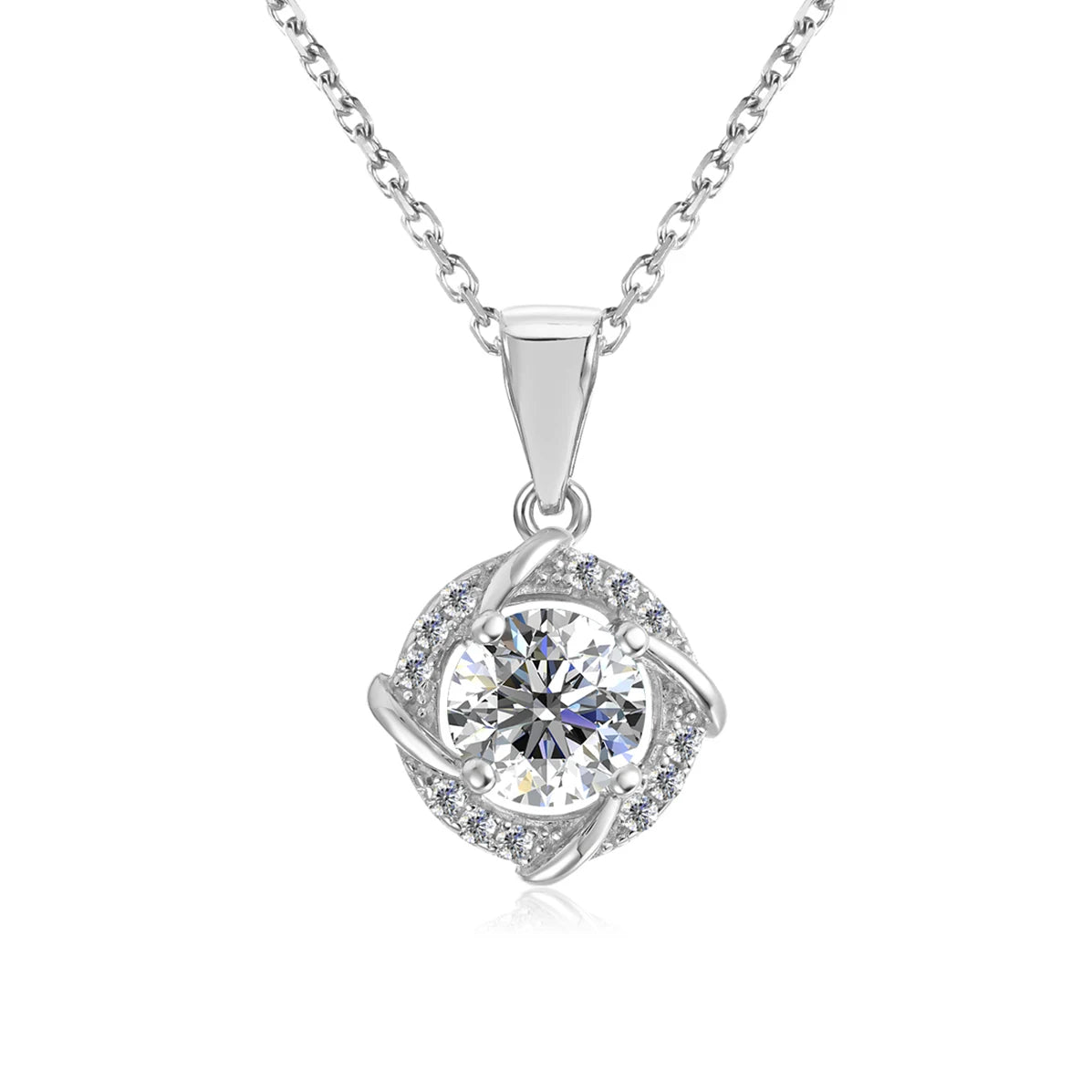New Environmental Friendly GRA Moissanite Diamond With Certificate S925 Silver Love Knot Necklace for Women Destiny Jewellery