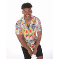 Men's Summer Breathable Floral Shirt with Unique Painting Stylish Design Button Down Collar Short Sleeve Casual Viscose/Cotton