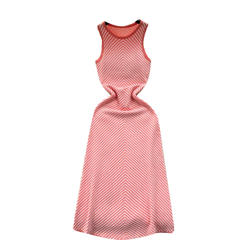 2024 Summer Sun Midi Dress for Women Sleeveless Empire Fringe Lace Dress