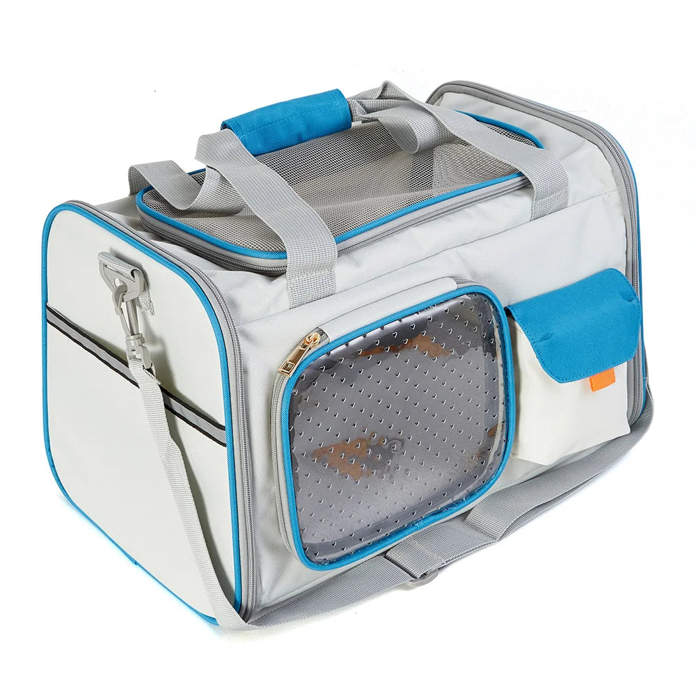 Modern Portable Foldable Oxford Pet Travel Carrier Bag Wholesale Breathable Soft-Sided Zipper Airline Approved