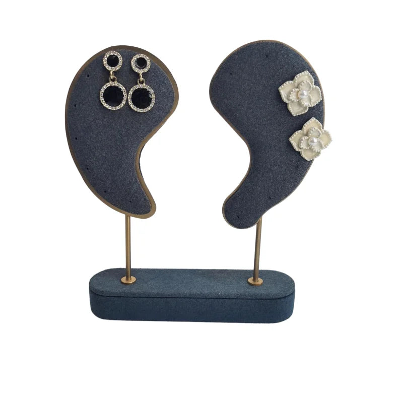 Fashion INS Style Multicolor Ear Shape Metal Earrings Display Stand for Jewelry Showcase