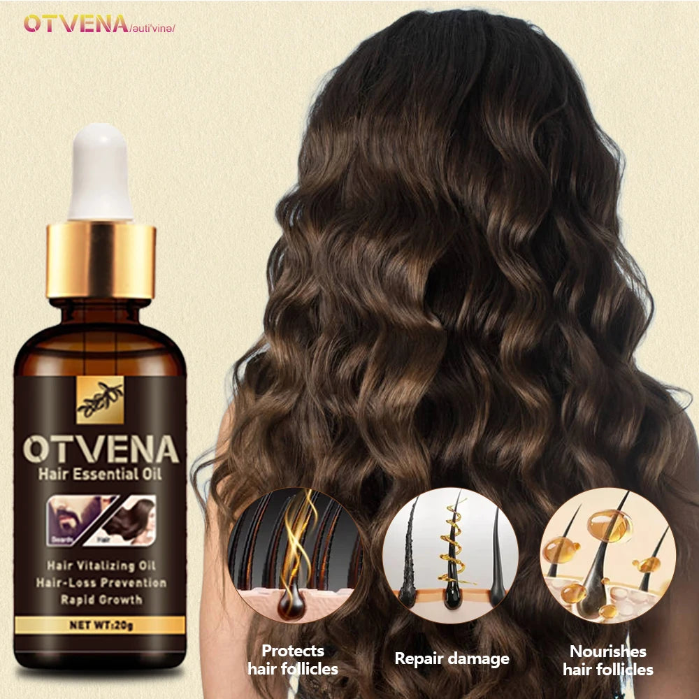OTVENA Famous Bald Hair Growth Anti Split Ends and Frizzy Smoothing Repairing Hair Care Oil OT Free Shipping Products