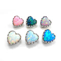 High Quality F136 Titanium Heart Opal Helix Jewelry Piercing Labret Fashionable CZ Cartilage Piercing Body Jewelry Body Piercing
