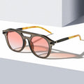 Logo Custom 2025 Fashion Retro Women Men Punk Sun Glasses UV400 Clear Gradient Shades Double Bridges Pilot Rivets Sunglasses
