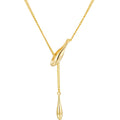 Latest 18K Gold Plated Brass Jewelry Water Drop Pendant Necklace Adjustable Y Shape Chain Trendy for Women Necklace P243528