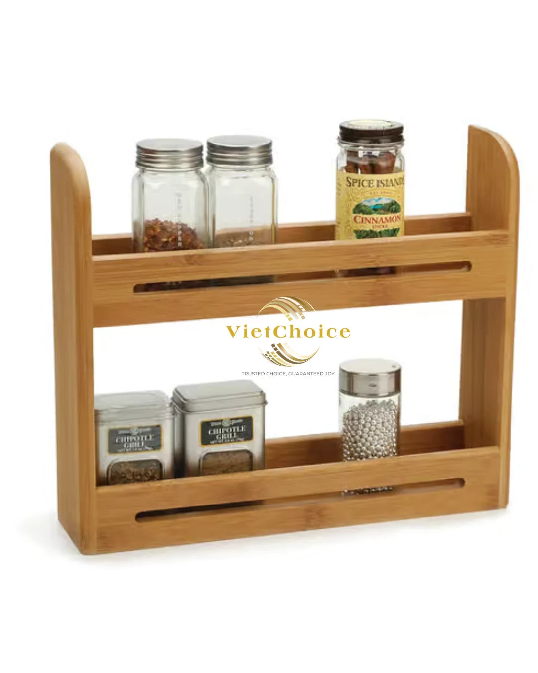 Wholesale Modern 3-Tier Expandable Non-Folding Bamboo Multifunction Spice Rack Standing Type Kitchen Cabinet Organizer Display