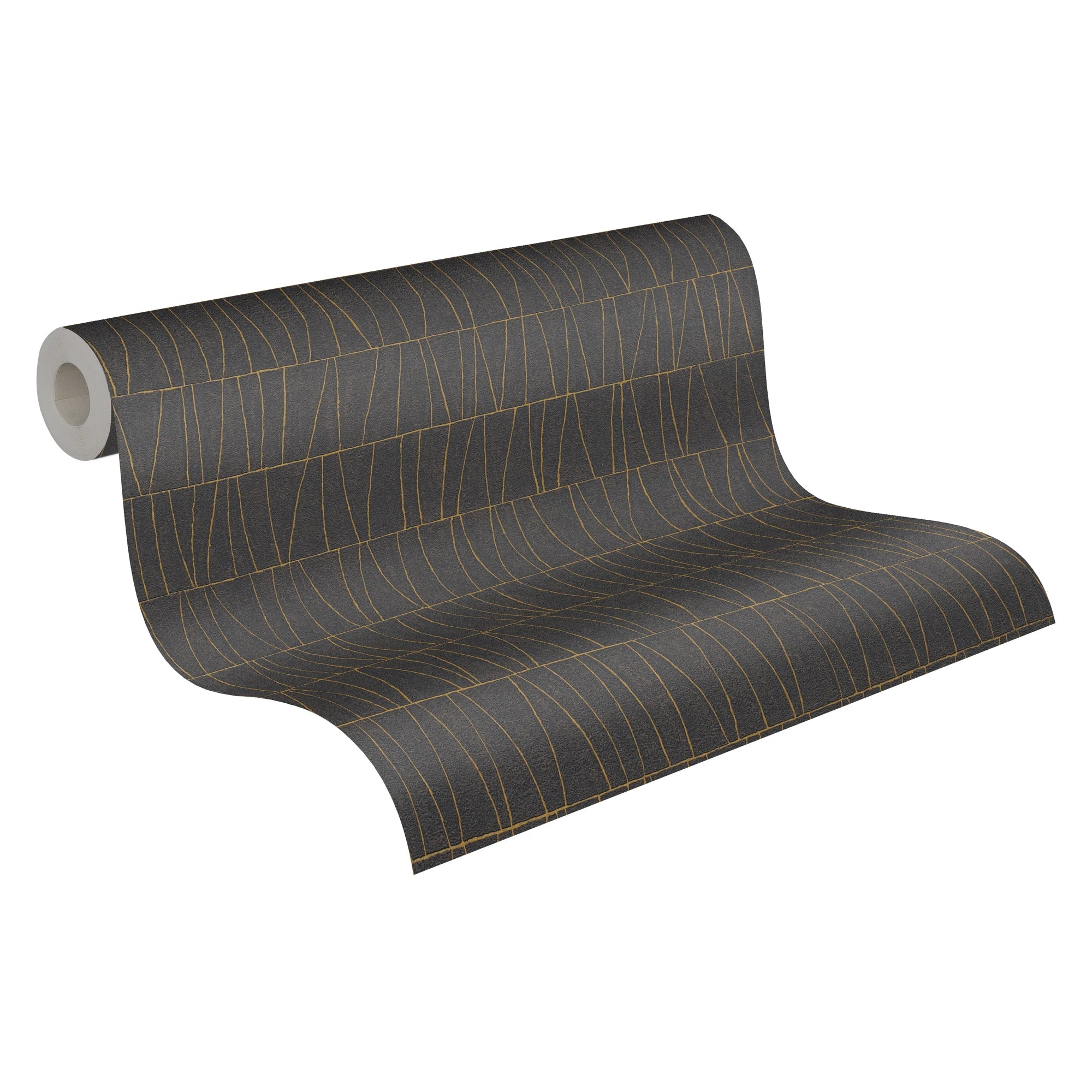 Made Germany Modern Metallic Wallpaper Rolls Black Gold Anthracite Non Woven Vinyl Highly Wash-Resistant Mould-Proof Bathroom