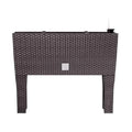 Tall rectangular planter 30 liters self-watering dark ochre color 60 x 25 x 46 cm with legs