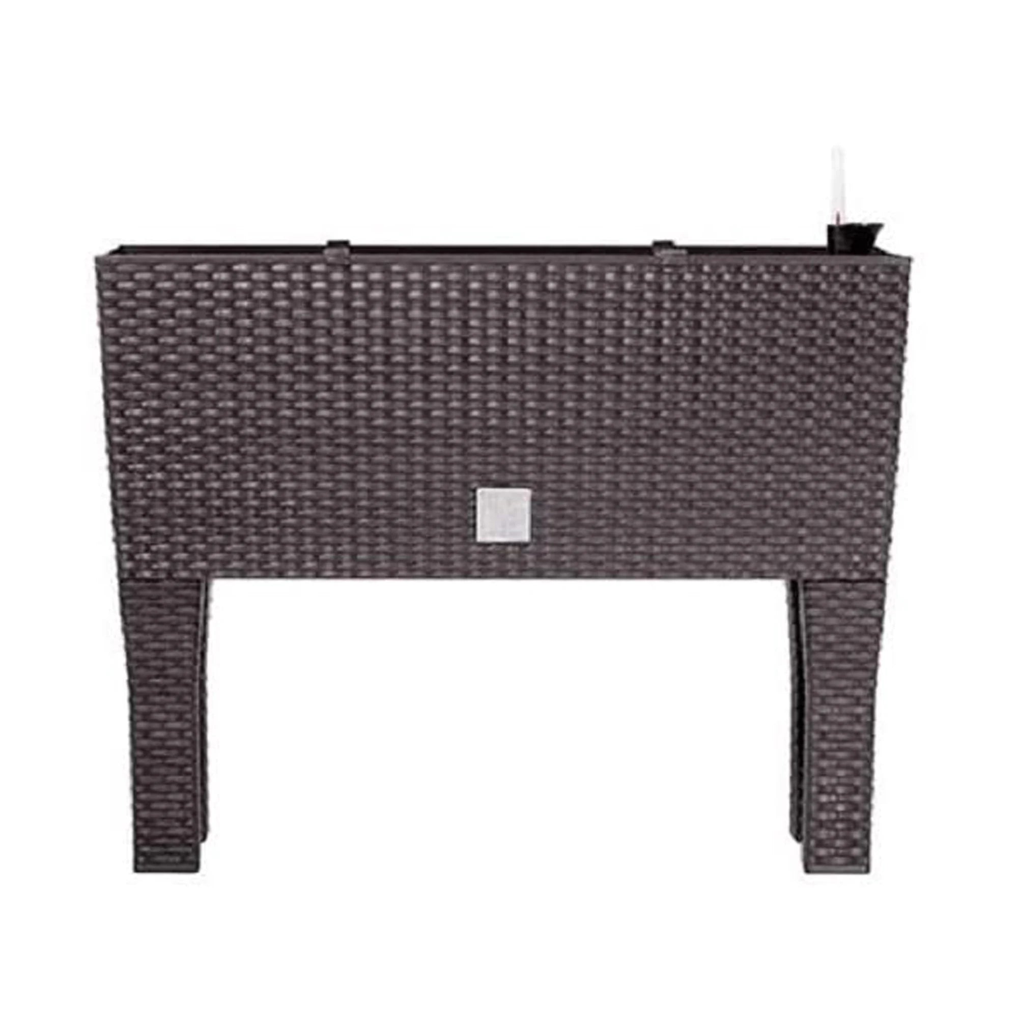 Tall rectangular planter 30 liters self-watering dark ochre color 60 x 25 x 46 cm with legs