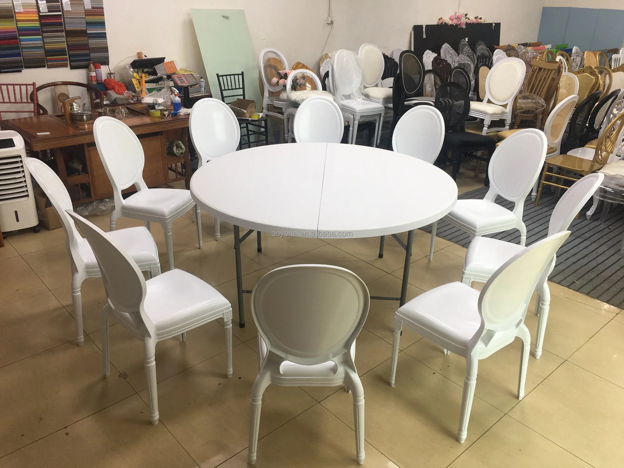 Hot Sales High-Quality 10people HDPE Plastic Folding Round Table for Indoor and Outdoor