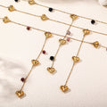 POP Stainless Steel Solid Heart Long Pendant Necklace for Women Sweater Chain Non Fading Non Allergic Jewelry Wholesale Fashion