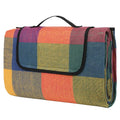 Top Quality Acrylic Waterproof Picnic Blanket Stripe Simple Portable Tassels Beach Picnic Mat