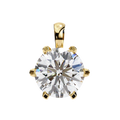 Classic Diamond Moissanite Gold Plated Luxury Moon Shape Bezel Setting Necklace Pendant for Women's Gifting Use