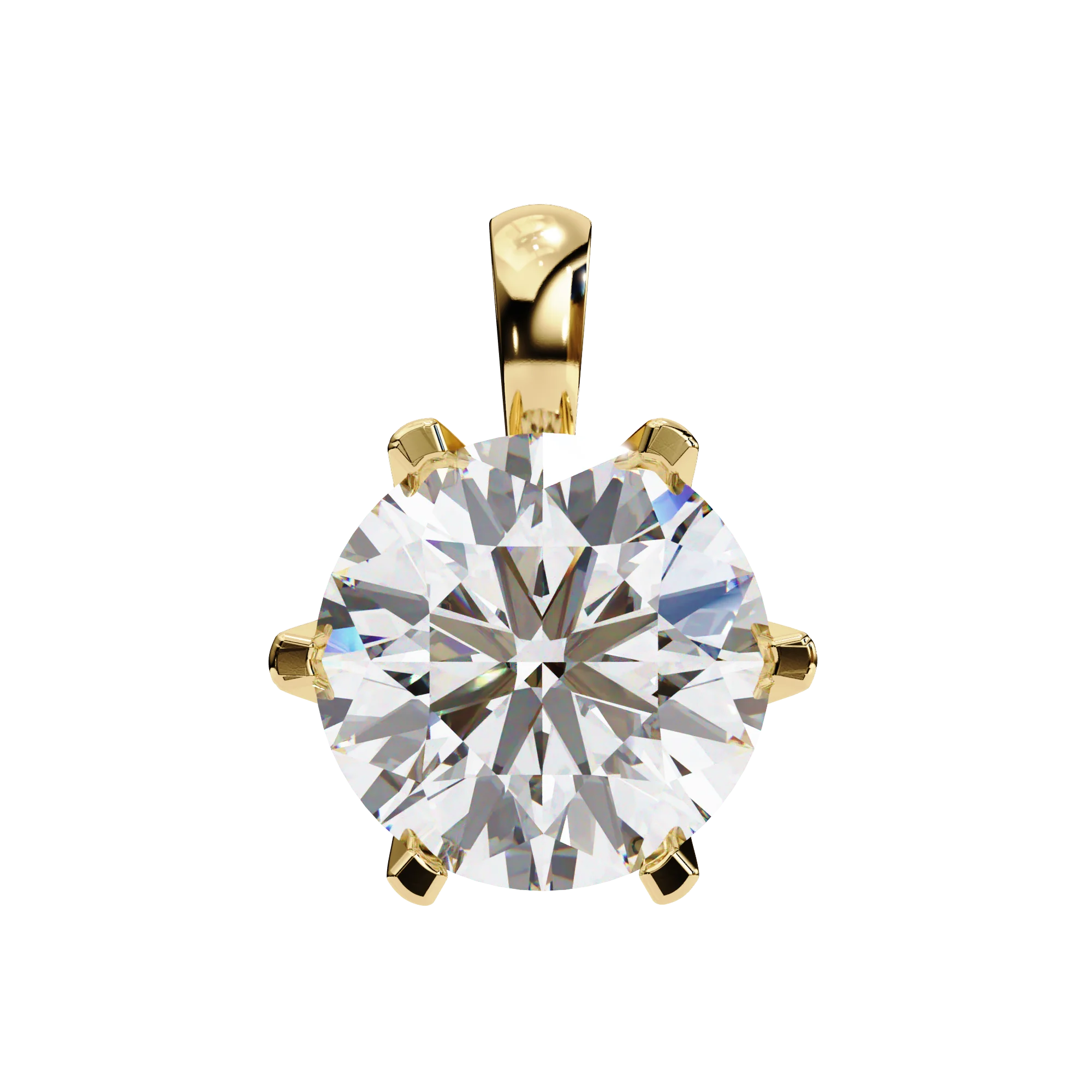 Classic Diamond Moissanite Gold Plated Luxury Moon Shape Bezel Setting Necklace Pendant for Women's Gifting Use