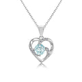 925 Sterling Silver Natural Gemstones Jewelry Sky Blue Topaz Heart Pendant Necklace Birthday Gift for Women Destiny Jewellery