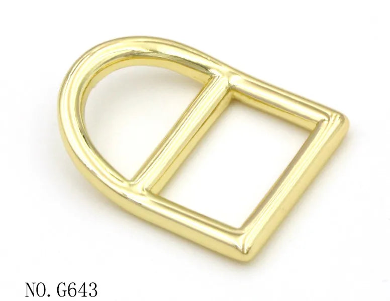 Adjustable Curved Slider D Ring Bag Hardware Light Gold Plated Zinc Alloy 20mm Double Loop Metal D Ring Buckle