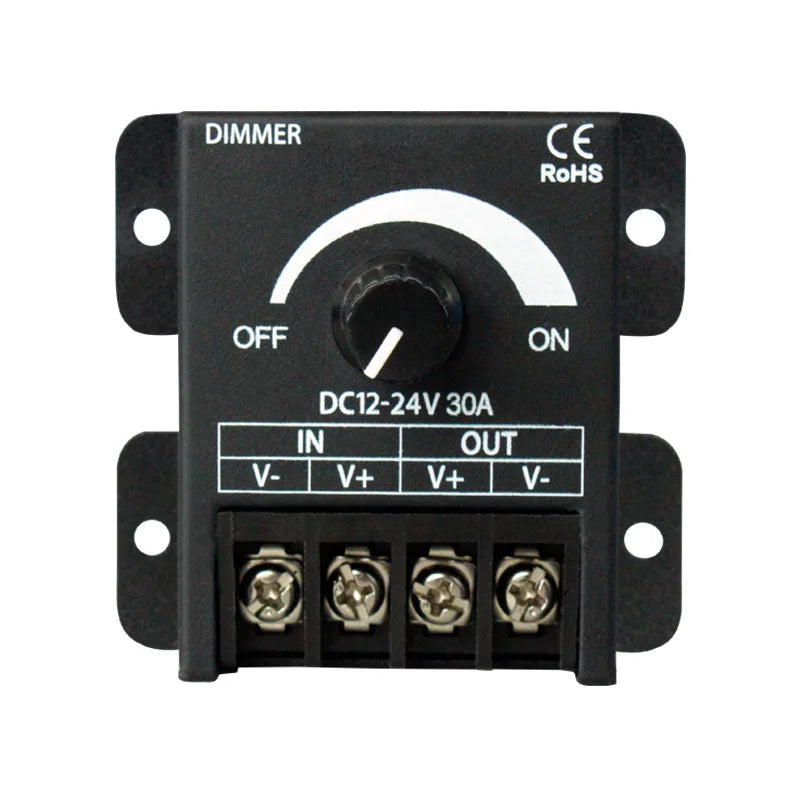 Hot Selling Black Iron DC12V 30A Knob LED Controller Rotary Dimmer for Single Color LED